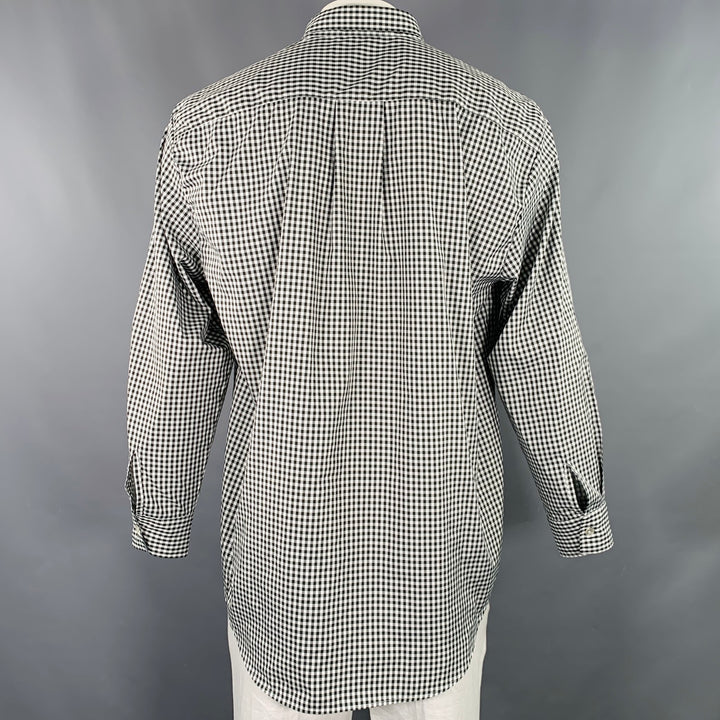 OUR LEGACY Size 44 Black White Gingham Polyester One Pocket Long Sleeve Shirt