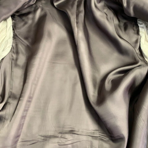 SOUTHWICK Size 42 Long Charcoal Purple Pinstripe Wool Notch Lapel Suit