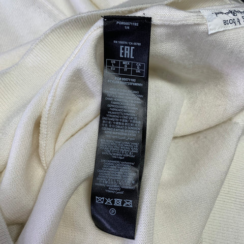 RAG & BONE Size L Cream Grey Knitted Wool Cashmere Buttoned Polo