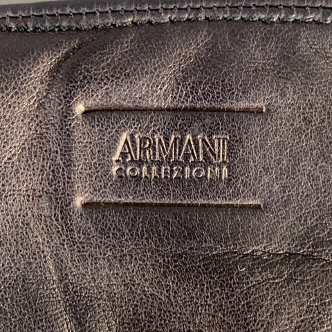 ARMANI COLLEZIONI Size L Black Sheepskin Leather Gloves