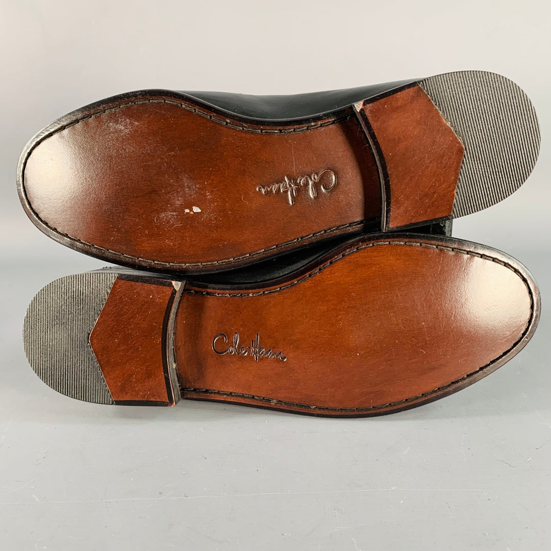 Cole Haan Ascot II Black Leather Slip-On Loafers with Gold Horsebit Detail COLE HAAN Vintage Size 7 Ascot II Black Gold Leather  main image 4