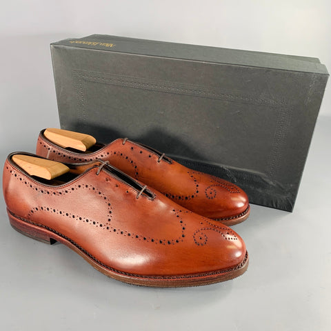 ALLEN EDMONDS Size 9.5 -Fairfax- Brown Perforated Leather Lace-Up Shoes