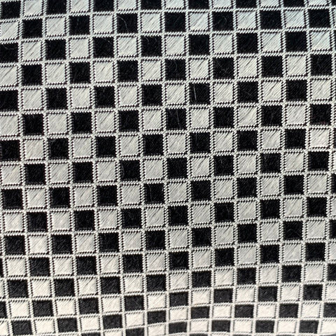 XMI Black Silver Checkered Silk Tie