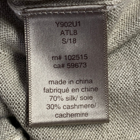 JOHN VARVATOS Size XS Green Sage Silk Cashmere Henley Pullover