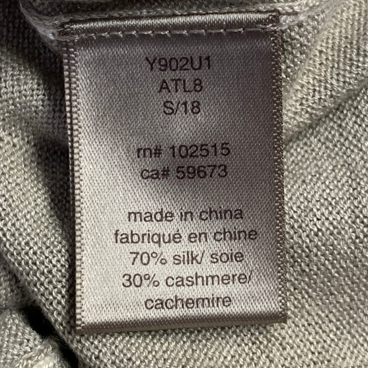 JOHN VARVATOS Size XS Green Sage Silk Cashmere Henley Pullover