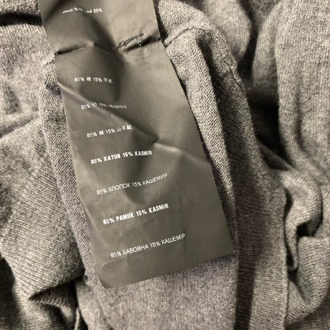 PRADA Size 44 Grey Cotton Cashmere V Neck Sweater