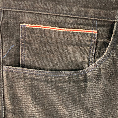 3 X 1 Size 34 Black Orange Heather Cotton Straight Selvedge Jeans