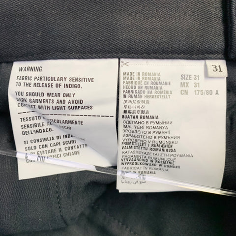 PRADA Size 31 Black Twill Cotton Tapered Casual Pants
