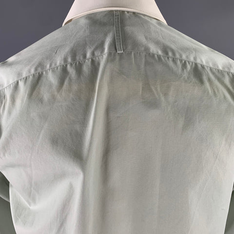 RALPH LAUREN Size 2 Green White Cotton Club Collar Dress Top