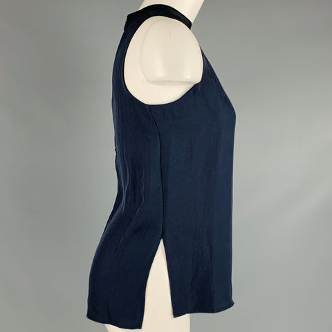 VINCE Top casual sin mangas de rayón gris carbón talla XS