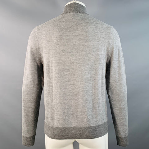 BROOKS BROTHERS Size M Grey Merino Wool 1/4 Zip Pullover
