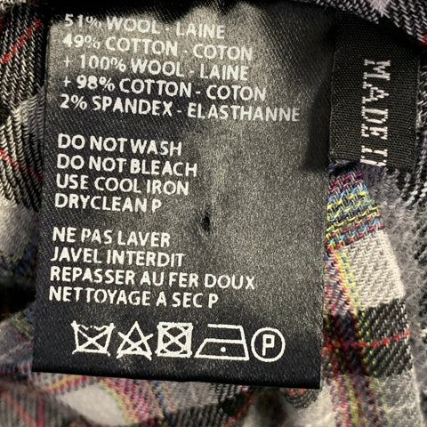 HAIDER ACKERMANN Size 34 Grey Black White Plaid Wool Cotton Sport Coat