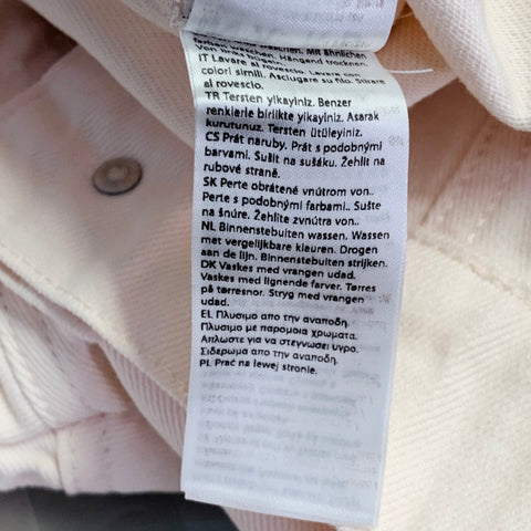 Veste courte NA-KD taille 32 en sergé de coton crème, manches bouffantes