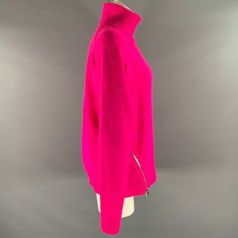 TIBI Size XS Pink Cashmere Knitted Turtleneck Sweater
