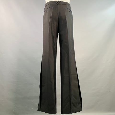 BURBERRY Size 38 Black Wool Silk Double Breasted Tuxedo