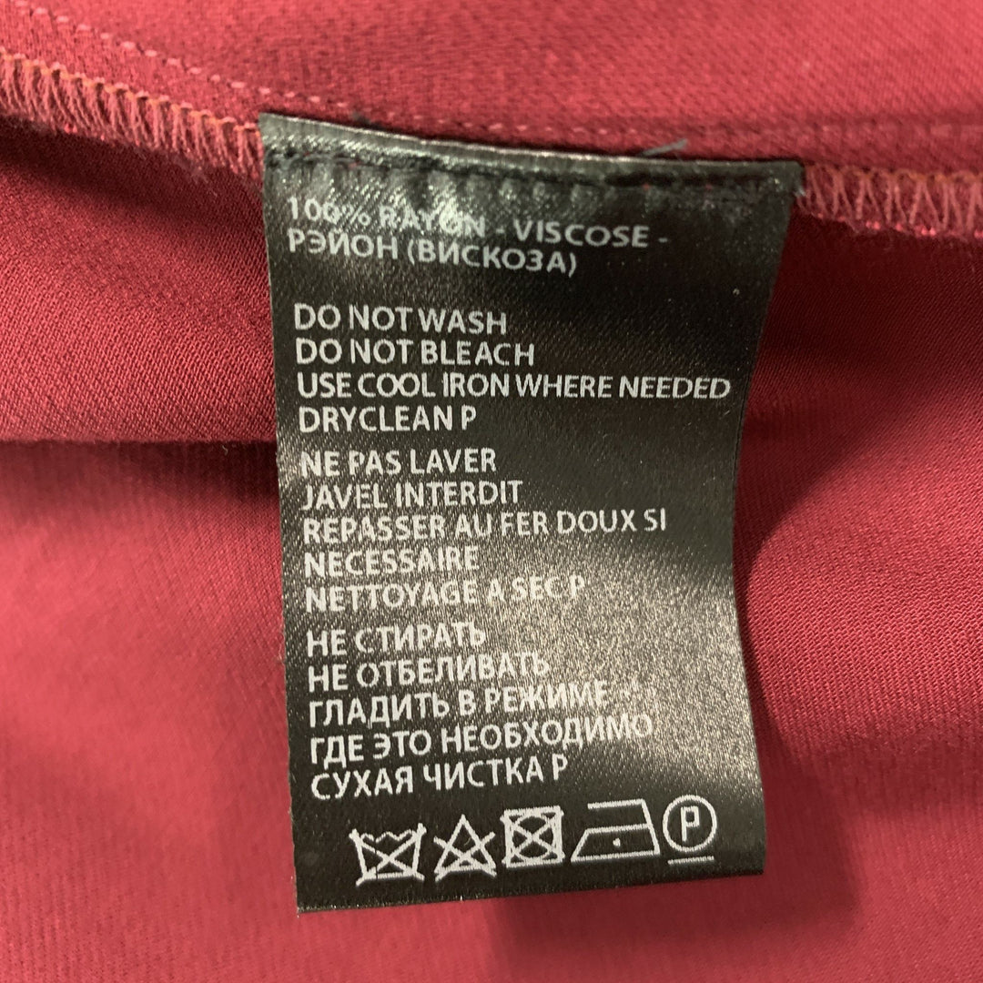 ANN DEMEULEMEESTER Size 4 Burgundy Rayon Solid Shift Dress