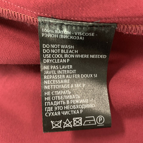 ANN DEMEULEMEESTER Size 4 Burgundy Rayon Solid Shift Dress