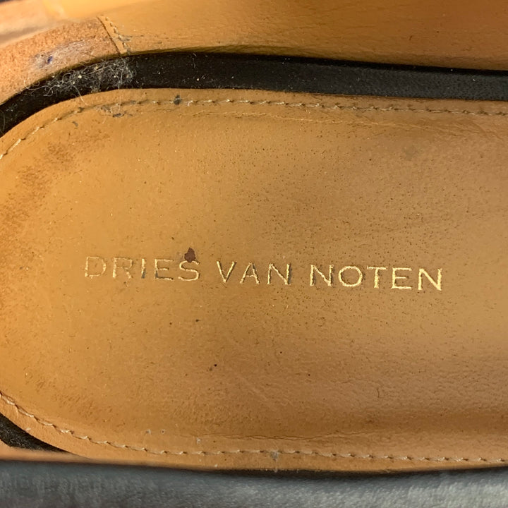 DRIES VAN NOTEN Size 10 Black Leather Penny Loafers