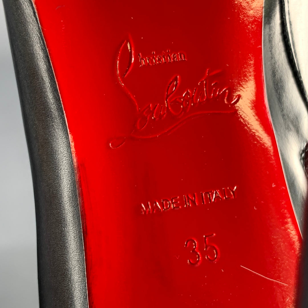 CHRISTIAN LOUBOUTIN Size 5 Black Leather Side Zipper Boots