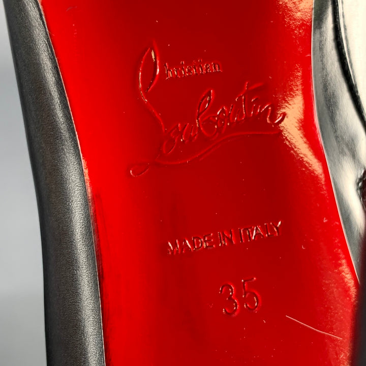 CHRISTIAN LOUBOUTIN Size 5 Black Leather Side Zipper Boots