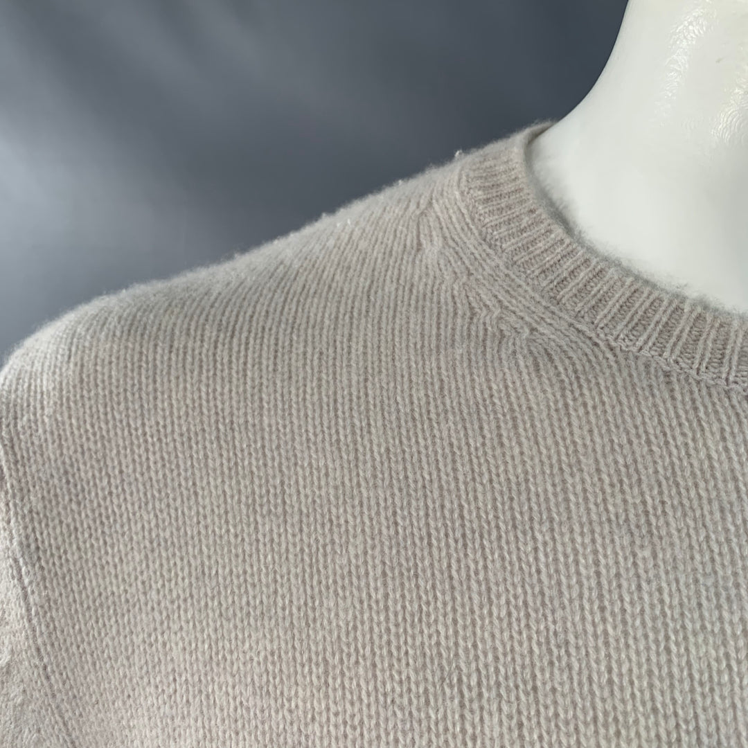 VINCE Size L Grey Light Knit Cashmere Crew Neck Pullover