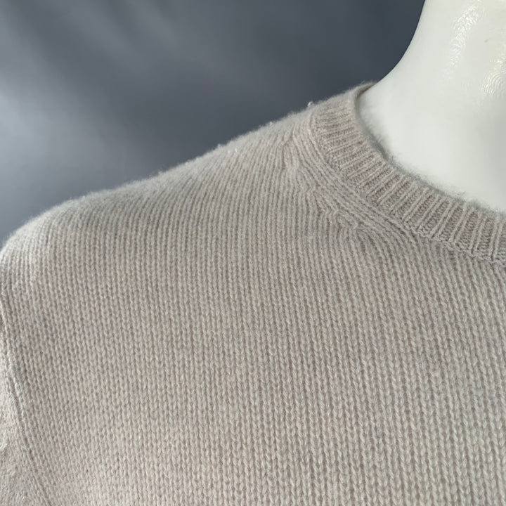 VINCE Size L Grey Light Knit Cashmere Crew Neck Pullover