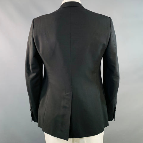 GUCCI Size 42 Regular Black Wool Blend Peak Lapel Sport Coat