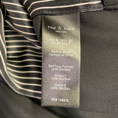 Haut décontracté sans manches en soie rayée noir et blanc RAG & BONE taille M