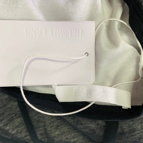 HELMUT LANG Robe à Ourlet Bouffant Superposé en Coton Noir et Blanc Taille XS
