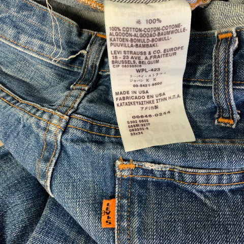 LEVIS Size 30 Blue Denim Washed Flared Jeans