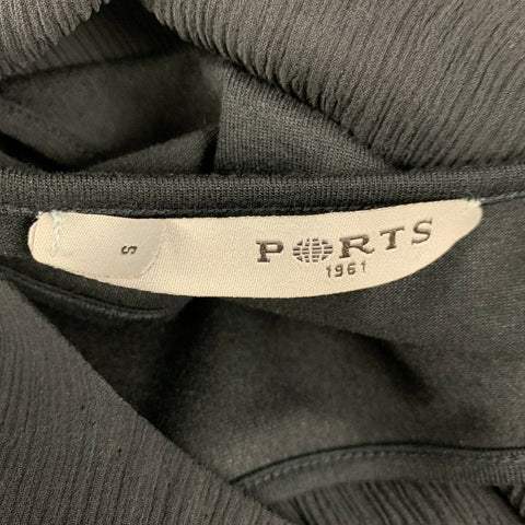 PORTS 1961 Size 4 Black Viscose Blend Wrinkled Double Layer Dress