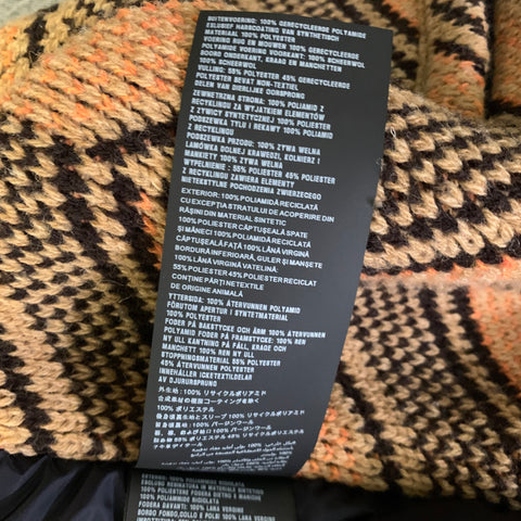 PRADA FW2021 Size S Navy Tan Knit Nylon Bomber Coat