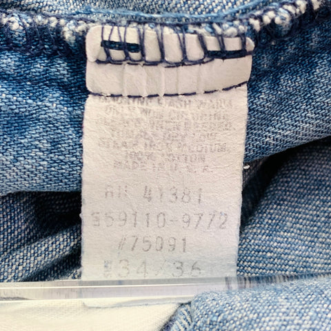 POLO by RALPH LAUREN Size 34 Blue Denim Tapered Pleated Jeans