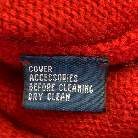 POLO by RALPH LAUREN Size XS Red Cashmere Knit 1/4 Zip Pullover