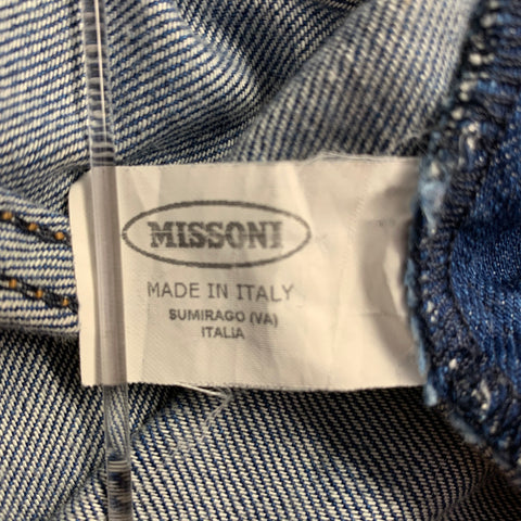 MISSONI Size 39 Blue Contrast Stitch Cotton Straight Five Pockets Jeans