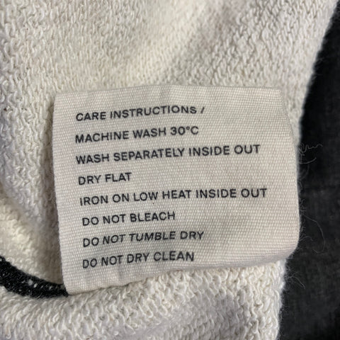 VOLLEBAK Size L Grey Black Contrast Trim Cotton Hemp Crew Neck Sweatshirt