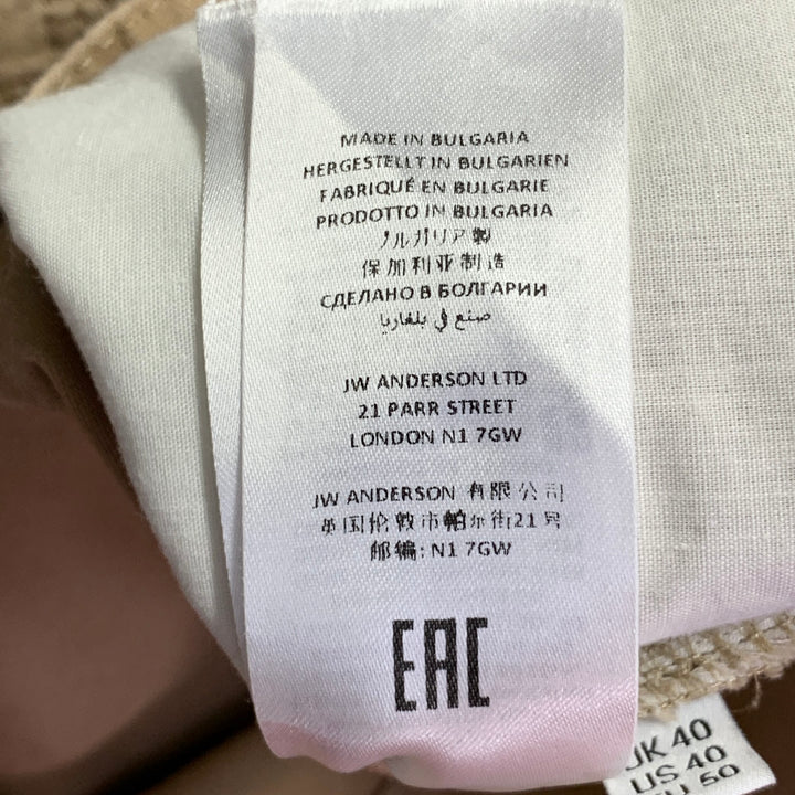 JW ANDERSON Size 40 Tan Cotton Tapered Flat Front Zip Fly Casual Pants