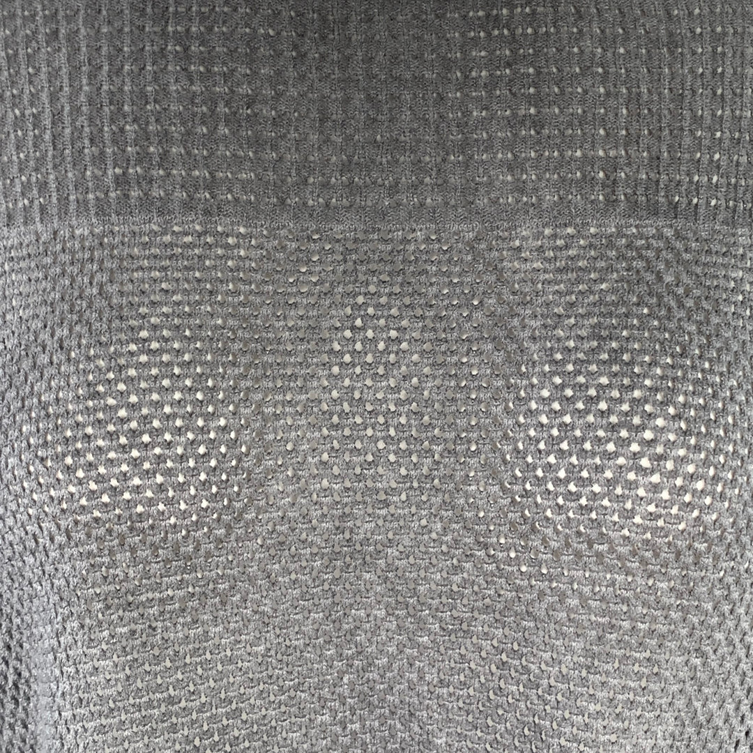 MARGARET OLEARY Size M Grey Cotton Waffle Knit Long Sleeve Casual Top