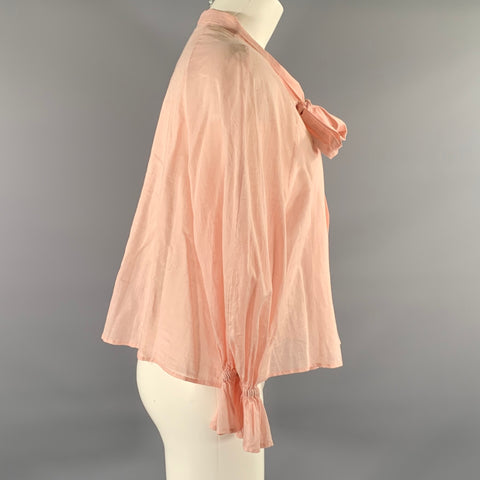 NAYA REA Size S Peach Cotton Blend Balloon sleeves Blouse