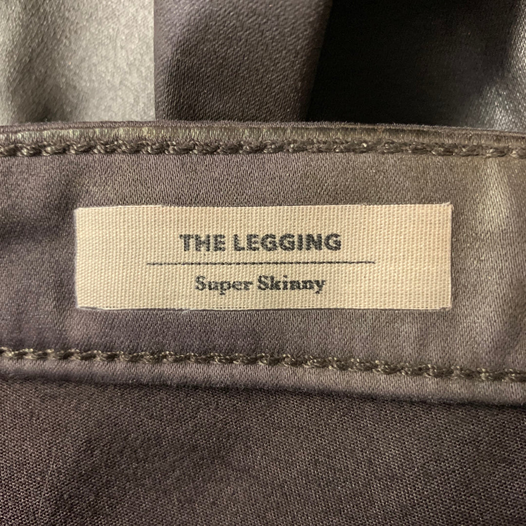 ADRIANO GOLDSCHMIED Size 32 Brown Faux Leather Cotton Blend Skinny Pants