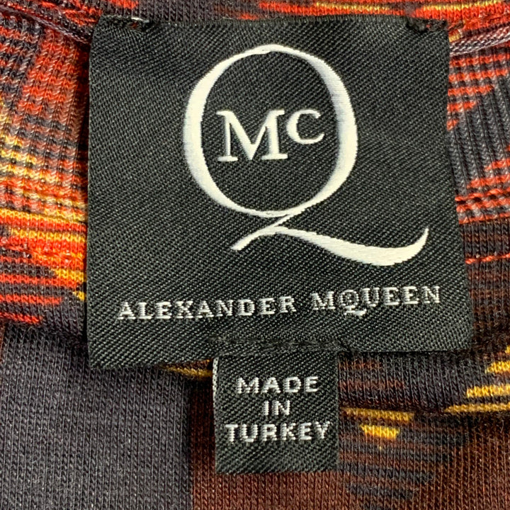 MCQ by ALEXANDER MCQUEEN Size XS Red Black Yellow Plaid Lyocell Crew Neck T-shirt