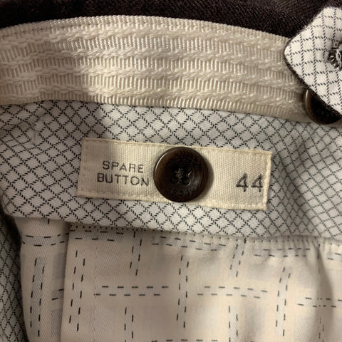 INCOTEX Size 30 Brown Heather Wool Flat Front Dress Pants