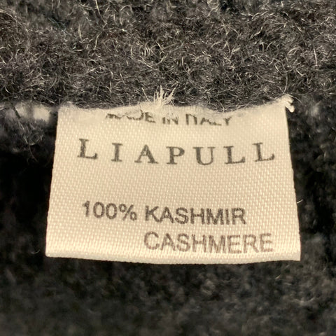 AVANT TOI Size S Navy Black Cashmere Knit Distressed V-Neck Sweater