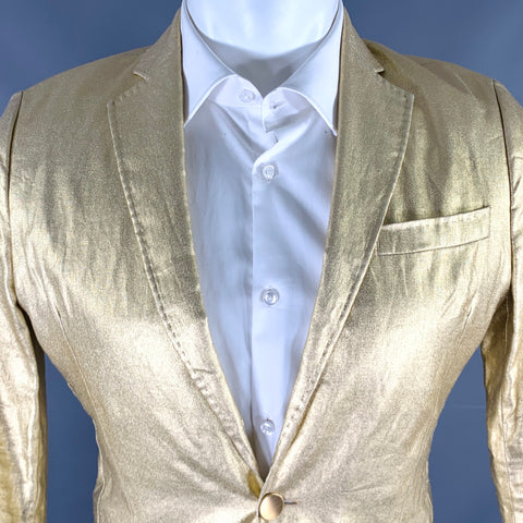 ACNE STUDIOS Veste de sport en lin doré à un bouton, taille 36