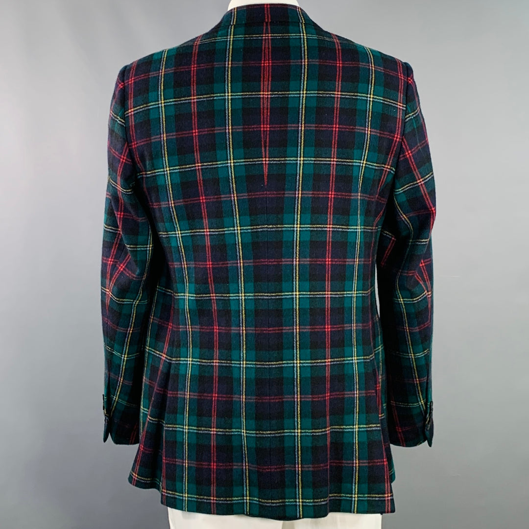 POLO by RALPH LAUREN Size 42 Long Green Red Plaid Wool Cashmere Sport Coat