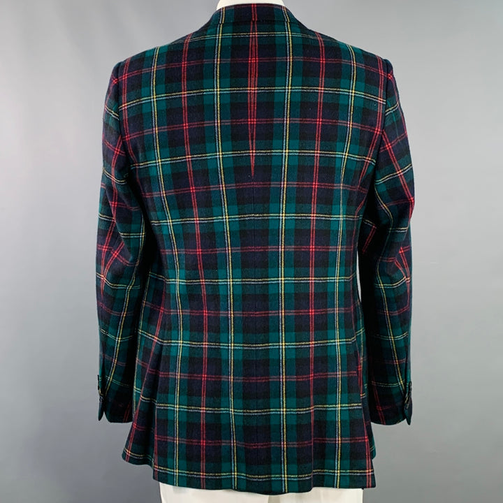 POLO by RALPH LAUREN Size 42 Long Green Red Plaid Wool Cashmere Sport Coat