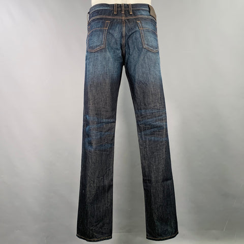 GUCCI Size 40 Blue Indigo Contrast Stitch Cotton Skinny Five Pockets Jeans