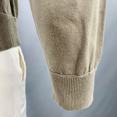 MAISON MARTIN MARGIELA Size L Khaki Jersey V-Neck Pullover