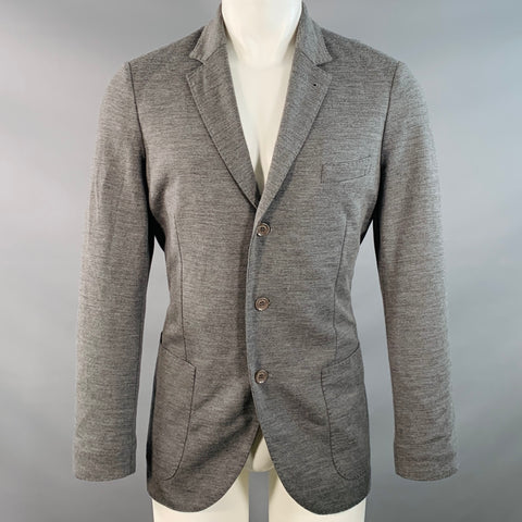 LORO PIANA Size 40 Grey Virgin Wool Single Breasted Notch Lapel Jacket