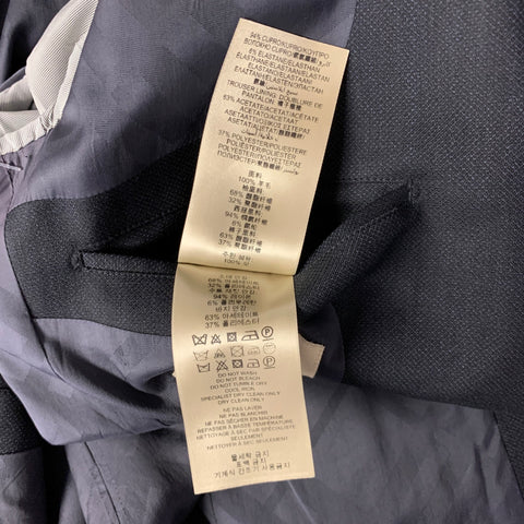 BURBERRY Size 40 Navy Heather Wool Two Button Suit